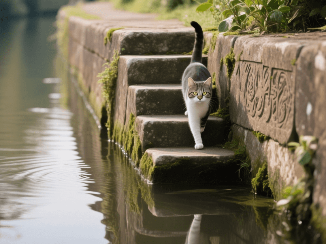canal stairway for cats