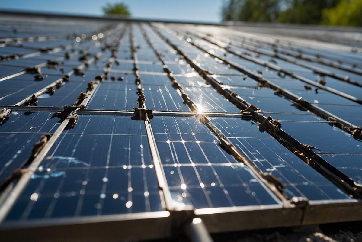 solar panel technology close-up of advanced solar panel technology with high efficiency markings and modern equipment