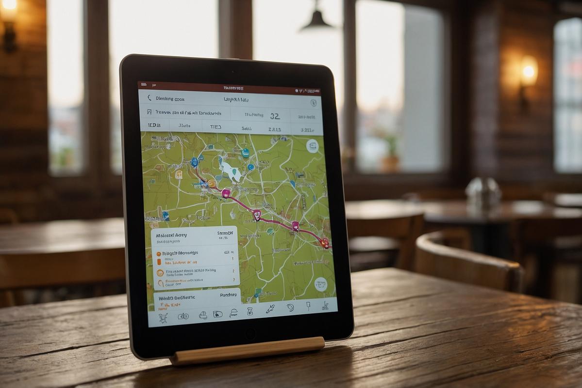 AI travel planning an AI-powered travel planning app interface showing personalized travel itineraries on a tablet