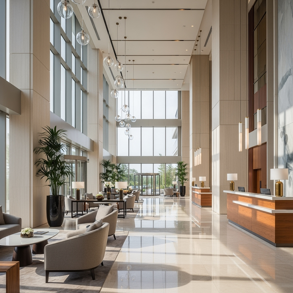 hotel design luxurious hotel lobby with contemporary design and natural lighting