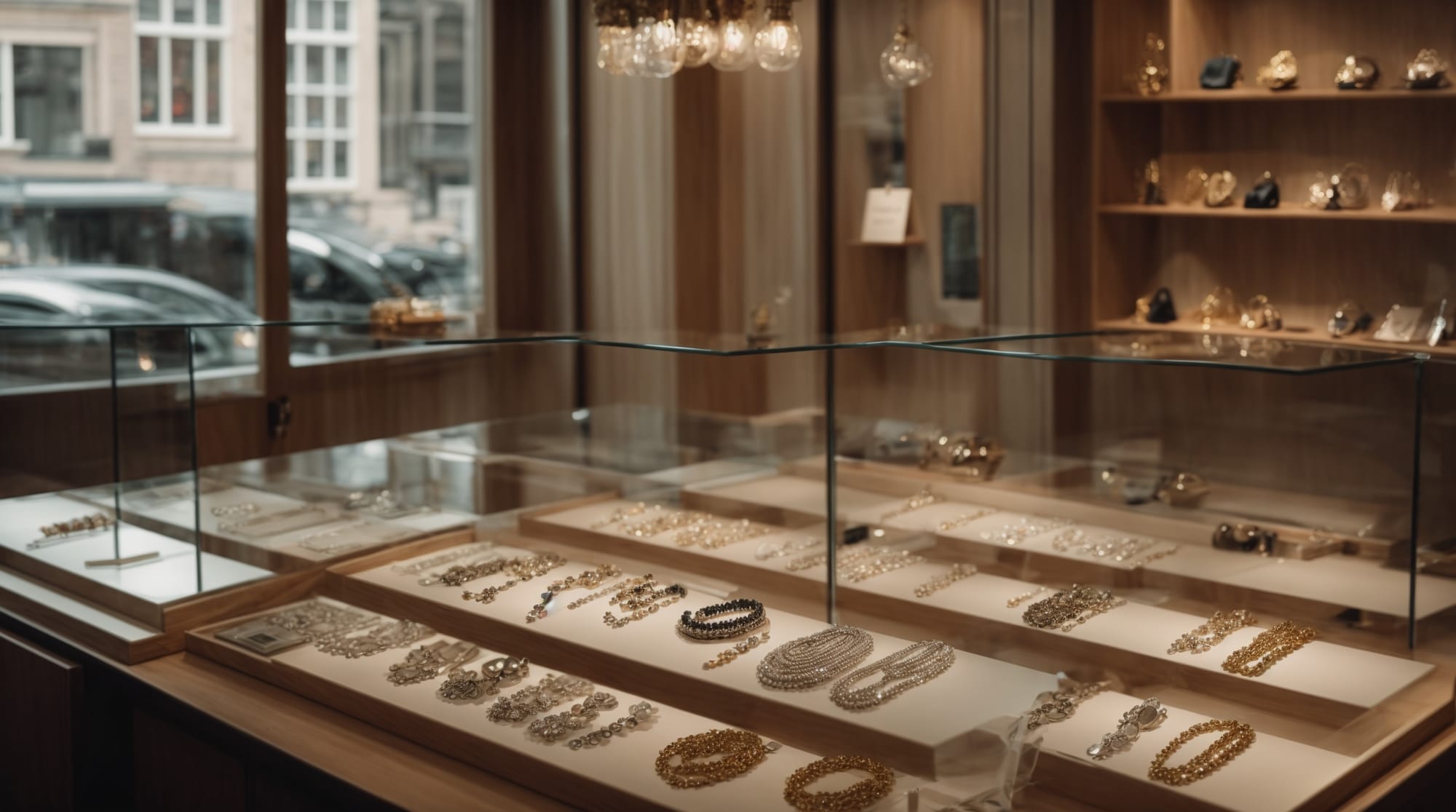 Amsterdam shopping Handmade jewelry on display in a small Amsterdam boutique