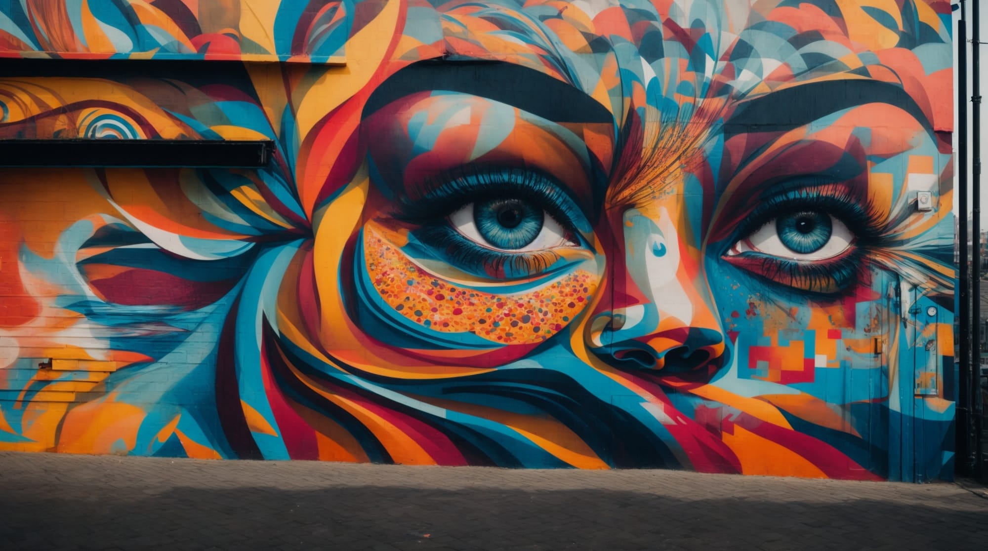 Amsterdam street art A stunning mural at NDSM Wharf featuring vibrant colors and innovative designs