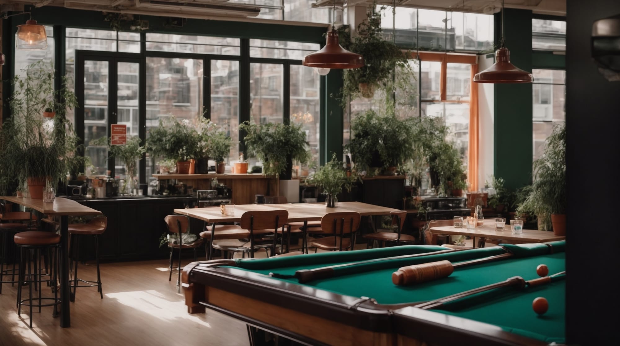 Amsterdam travel The cozy communal area of The Flying Pig Hostel in Amsterdam