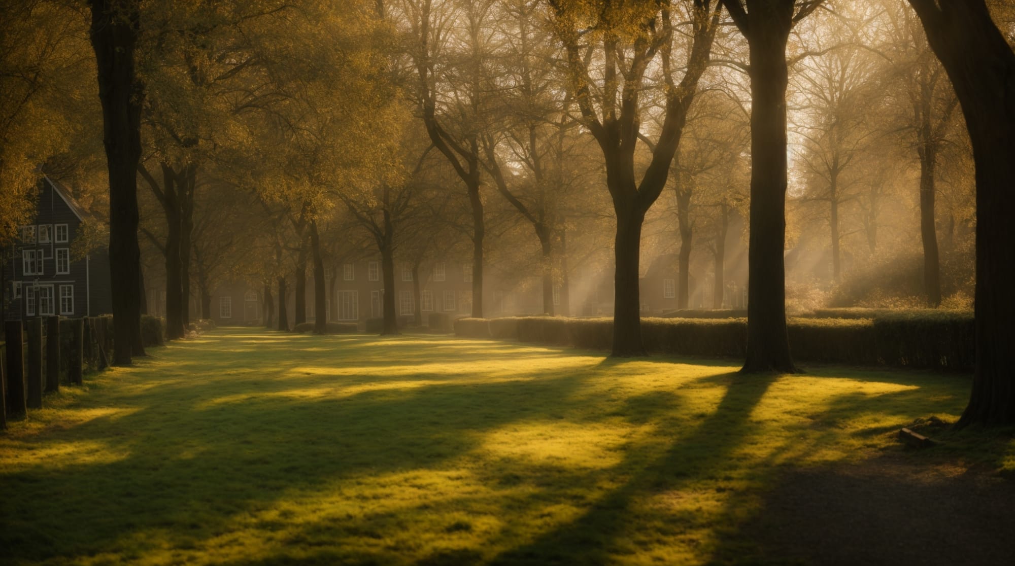 Begijnhof serene afternoon in the Begijnhof with sunlight filtering through trees