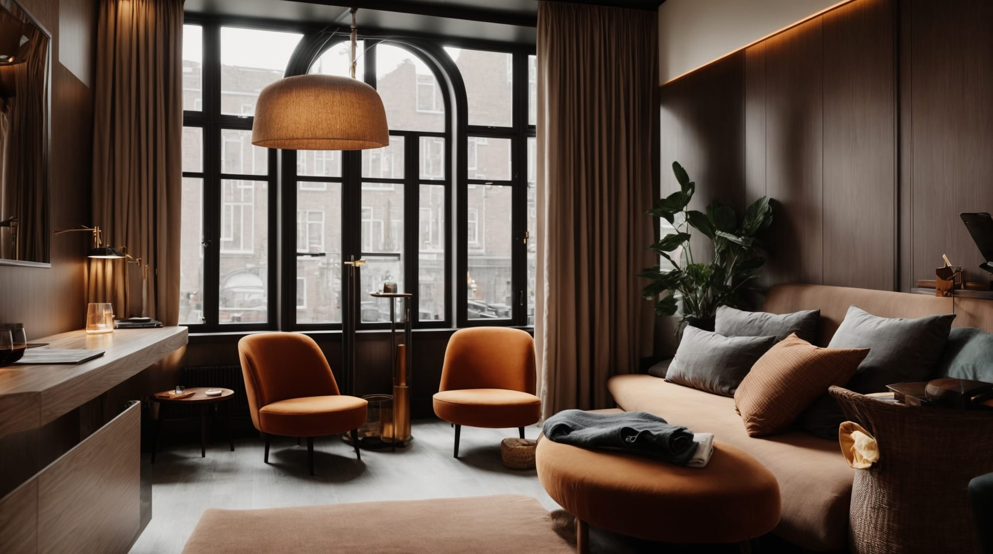 boutique hotel Amsterdam Interior design of a cozy boutique hotel room in Amsterdam