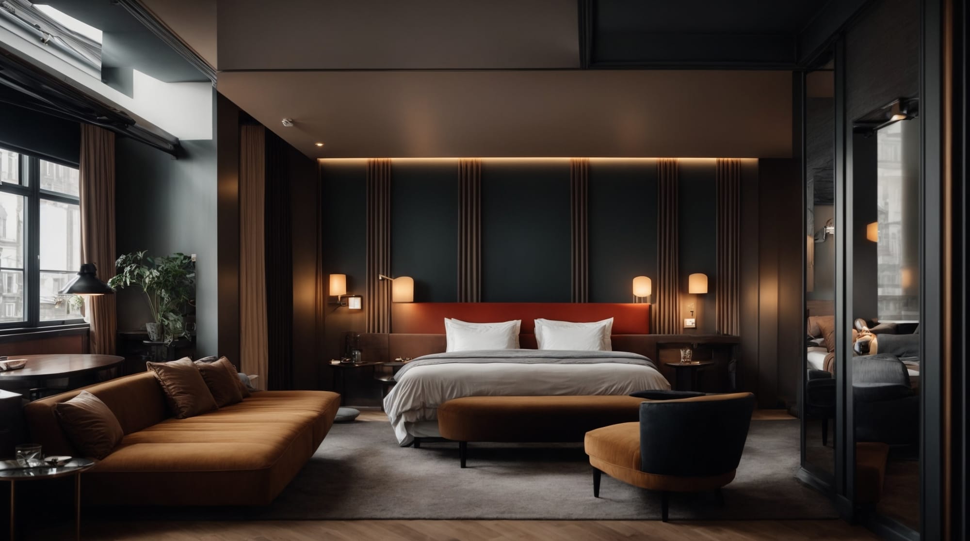 boutique hotels Amsterdam Interior of a stylish boutique hotel room in Amsterdam