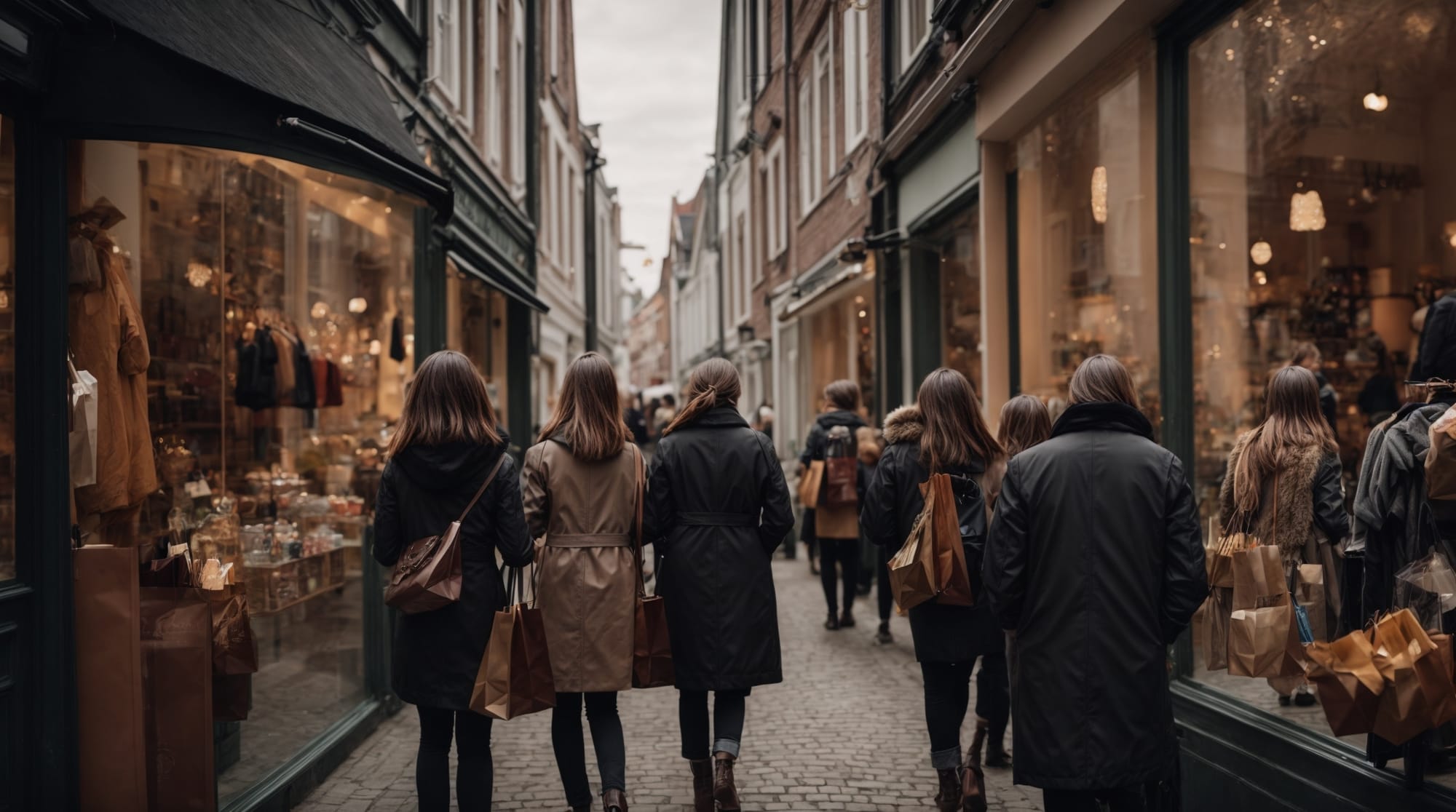 De 9 Straatjes Shoppers browsing through quirky boutique stores in De 9 Straatjes