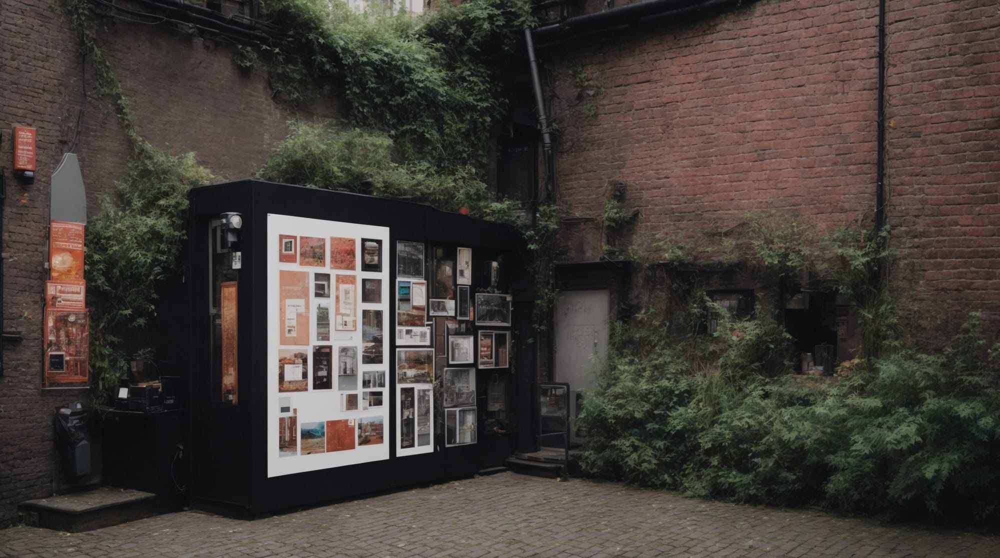 An artistic installation in a hidden alley of Amsterdam