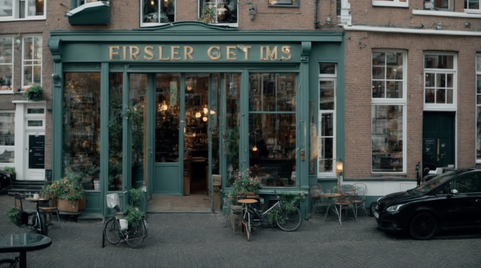image of a quaint cafe in one of Amsterdam's lesser-known neighborhoods