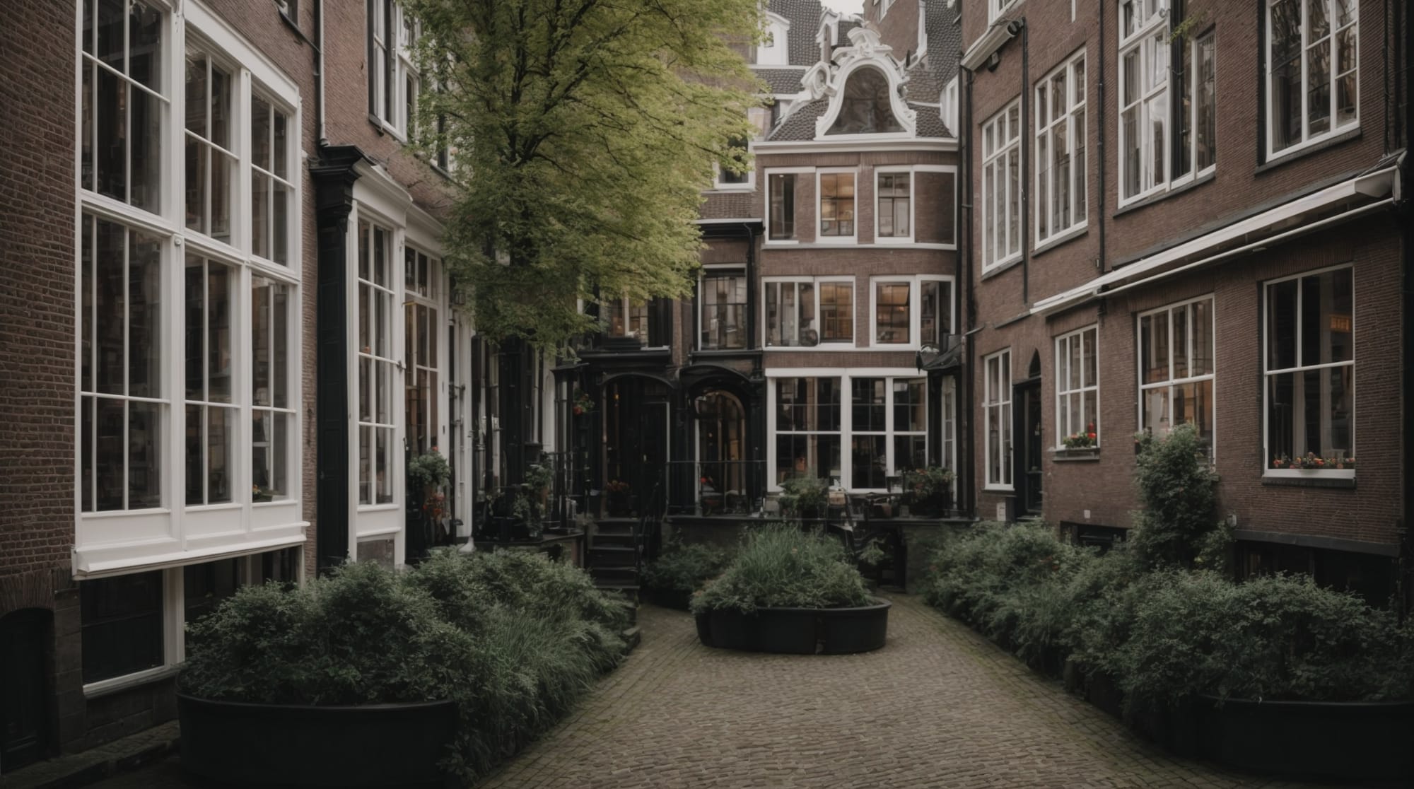 historical Amsterdam Serene view of the Begijnhof courtyard, encapsulating the quiet beauty and historical significance of one of Amsterdam's hidden gems.