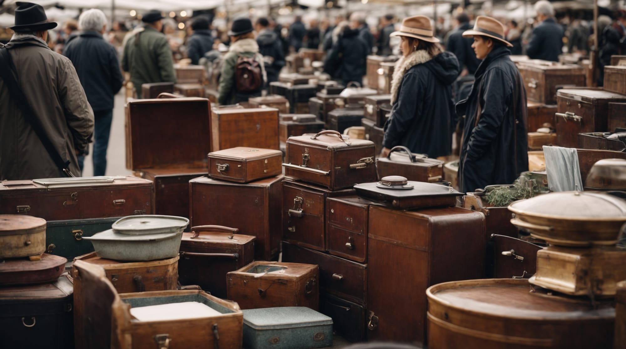 Ij-Hallen flea market Visitors exploring antique items at Ij-Hallen flea market