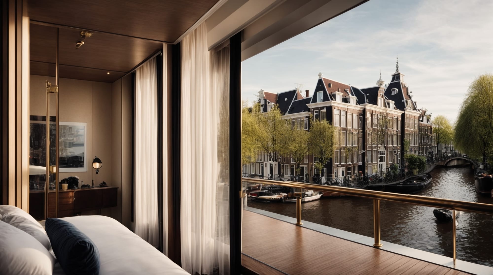 luxury hotels Amsterdam Luxury hotel room with a view of Amsterdam canals