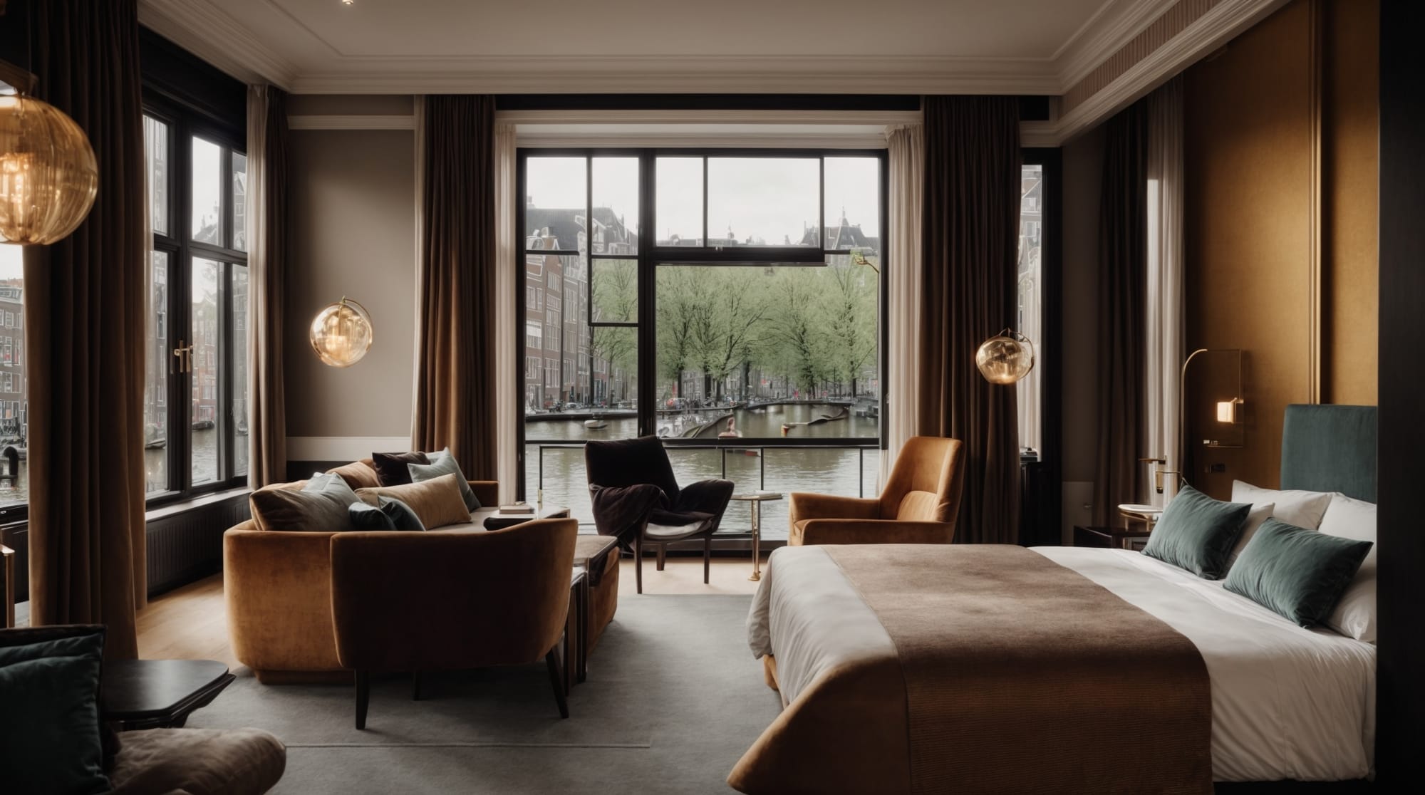 luxury lodgings Luxurious suite overlooking the canals of Amsterdam