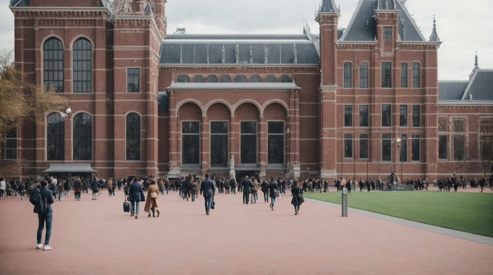 Rijksmuseum Photo of the outside view of Rijksmuseum with people walking around