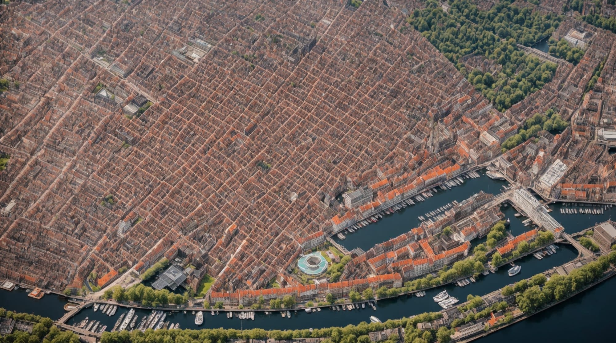 travel guide Map of Amsterdam highlighting popular neighborhoods and their attractions.