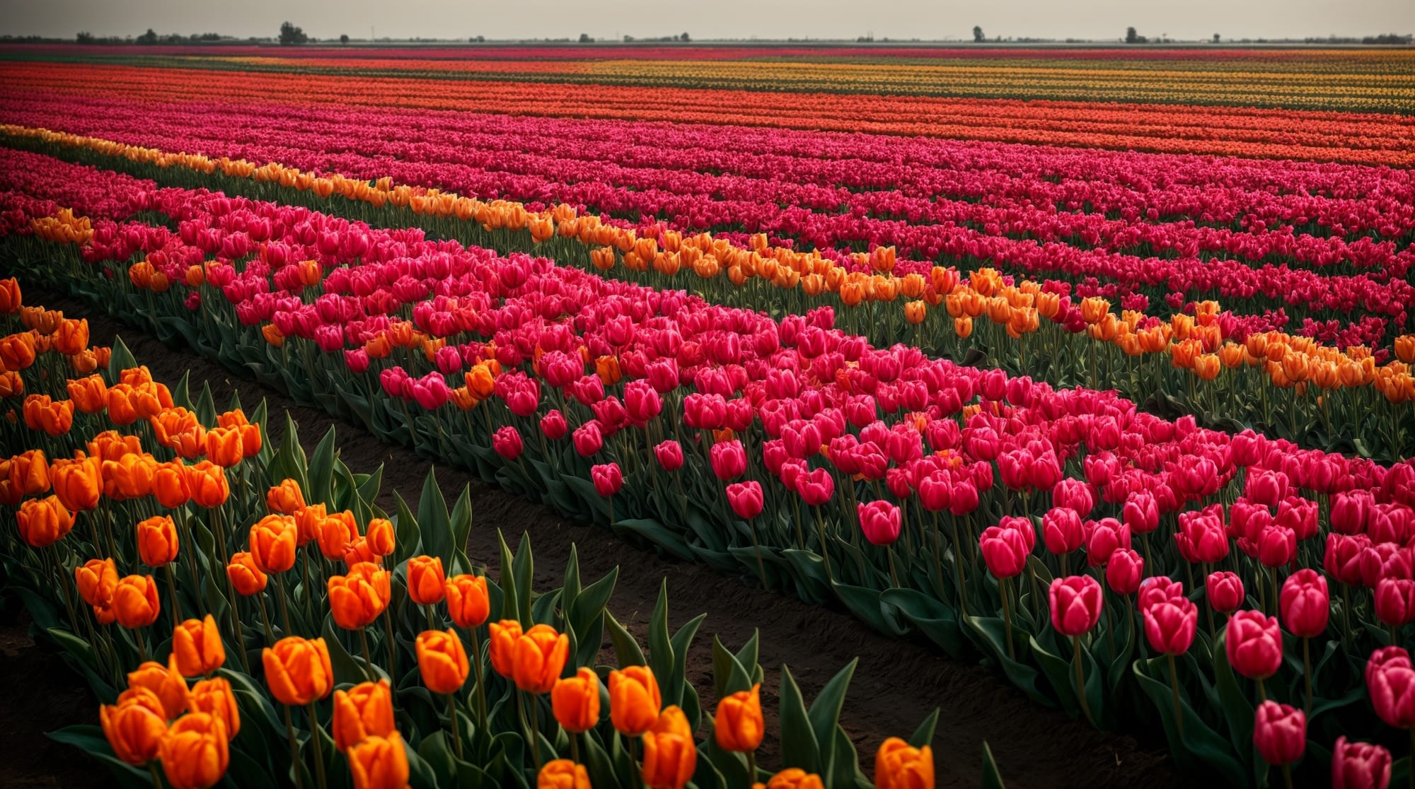 tulip cultivation Modern machinery used in tulip cultivation, highlighting technological advancements in agriculture.