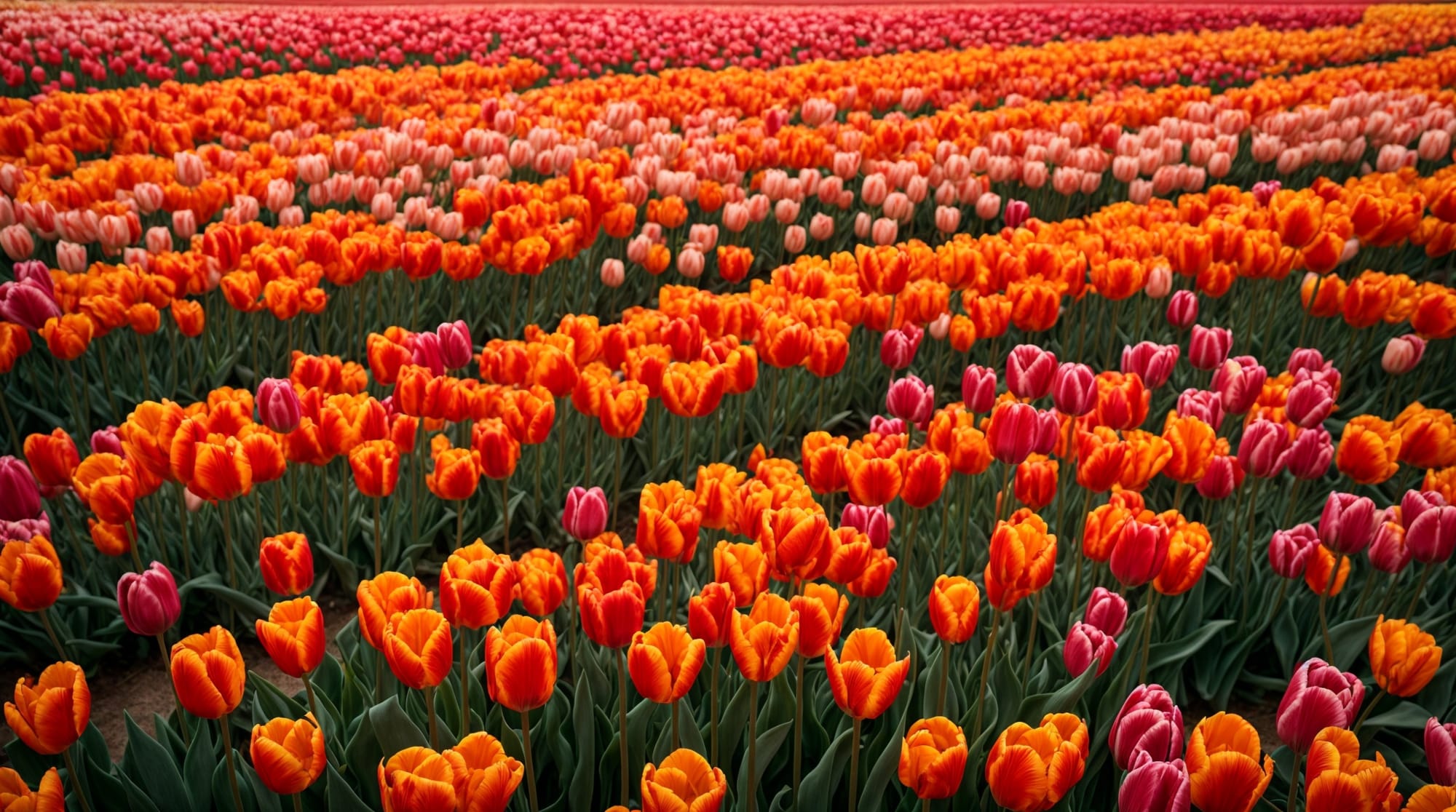 Tulip festival A colorful display of tulips at a Dutch festival.