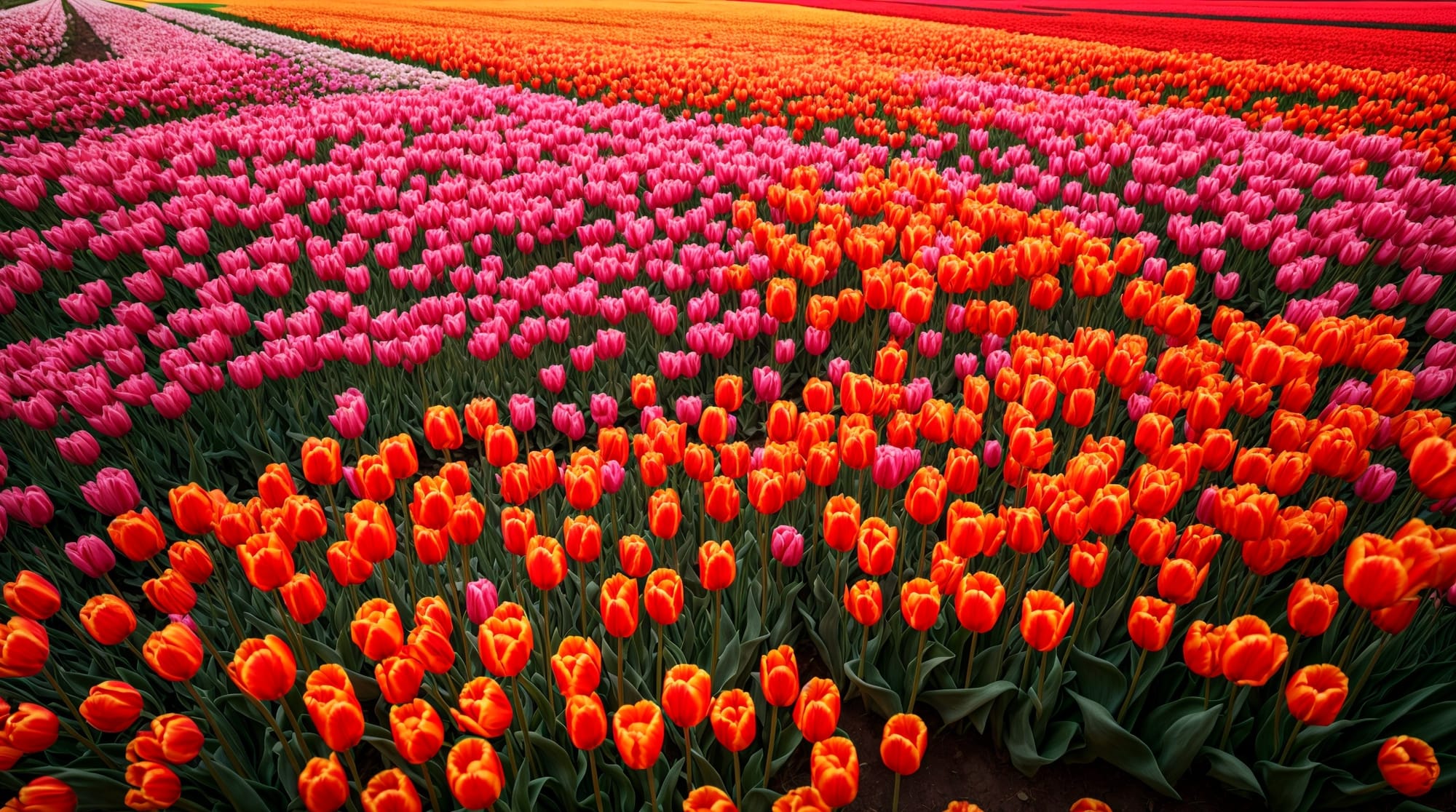 Tulip Festival fields of colorful tulips at the Dutch Tulip Festival