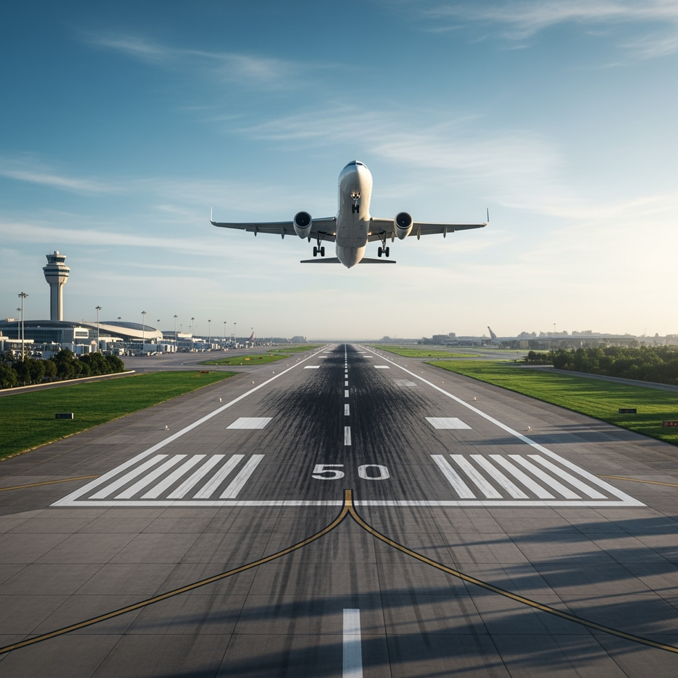 Africa Europe flights An airplane taking off from Cairo International Airport, illustrating the expanding flight network between Egypt and Europe.