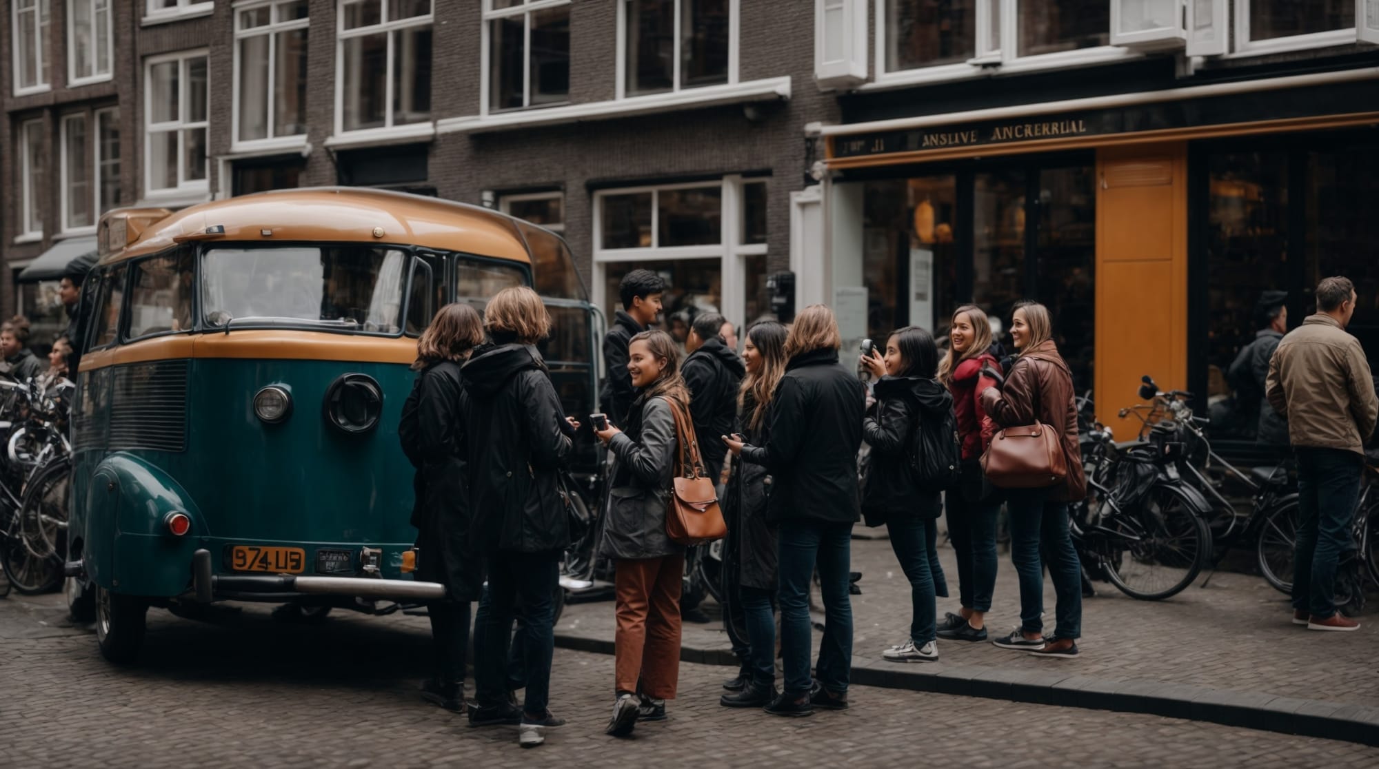 unique experiences Tour guide sharing stories with tourists in a lesser-known Amsterdam locale