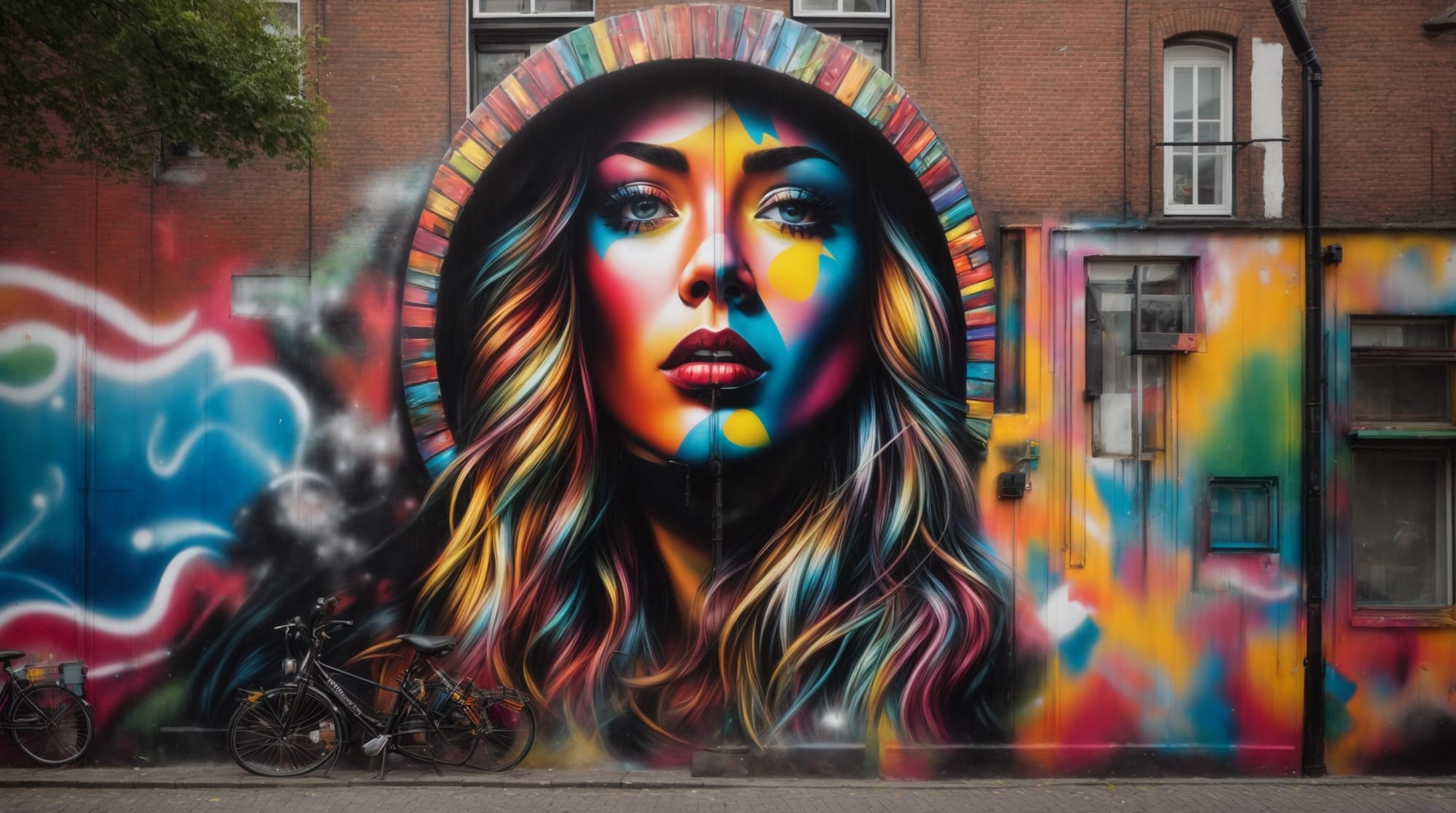 urban culture A detailed graffiti piece by Eduardo Kobra in the heart of Amsterdam