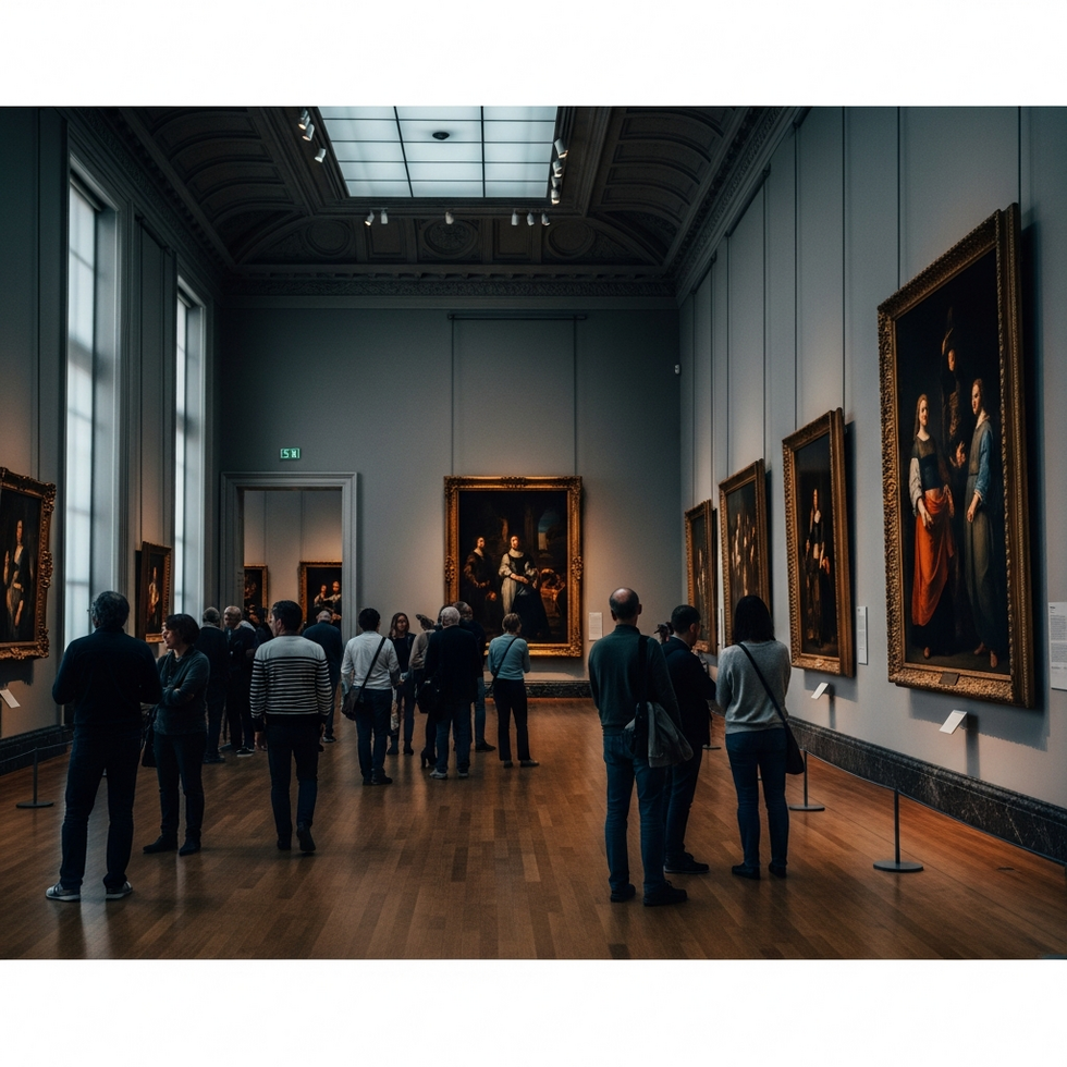 visitors admiring artwork in the Rijksmuseum with a focus on Dutch masters