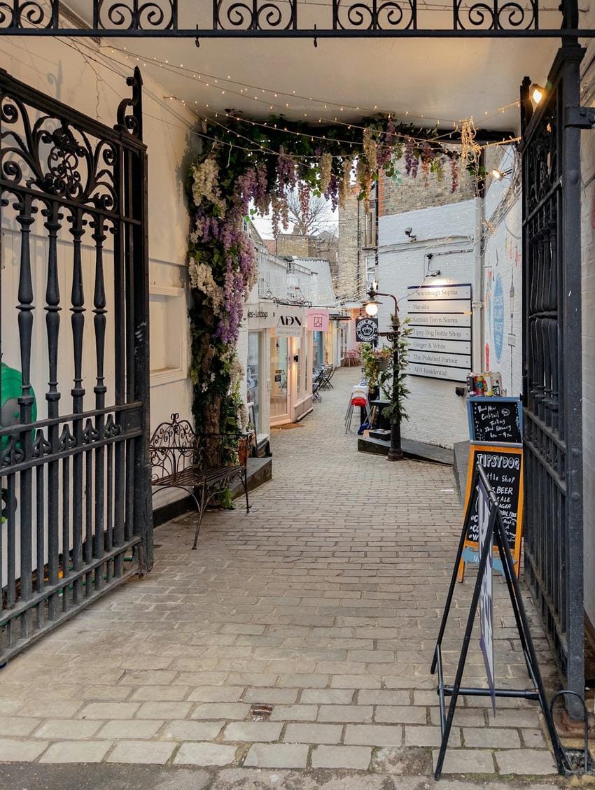 Charming boutique hotel exterior with unique design elements and inviting ambiance in a historic district.