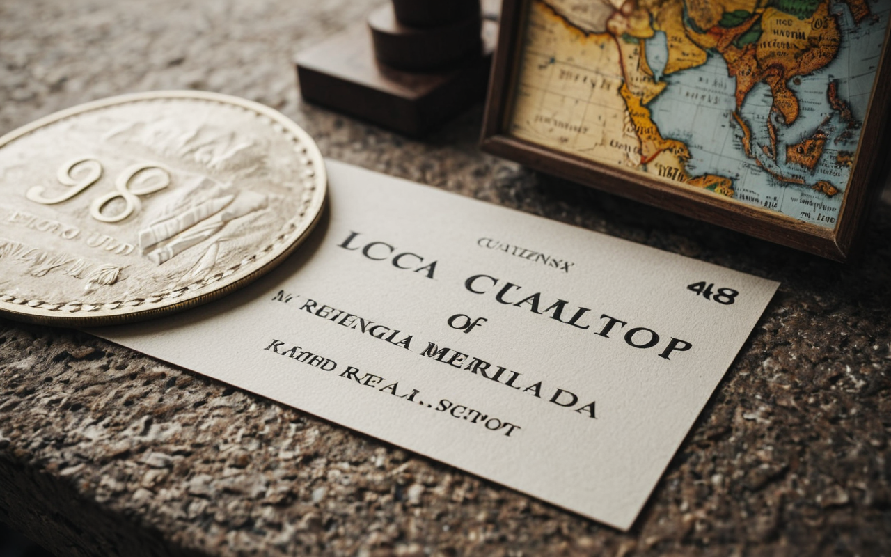 Minimalist still life of a single meaningful travel object on a textured surface, soft natural lighting, clean composition, neutral tones