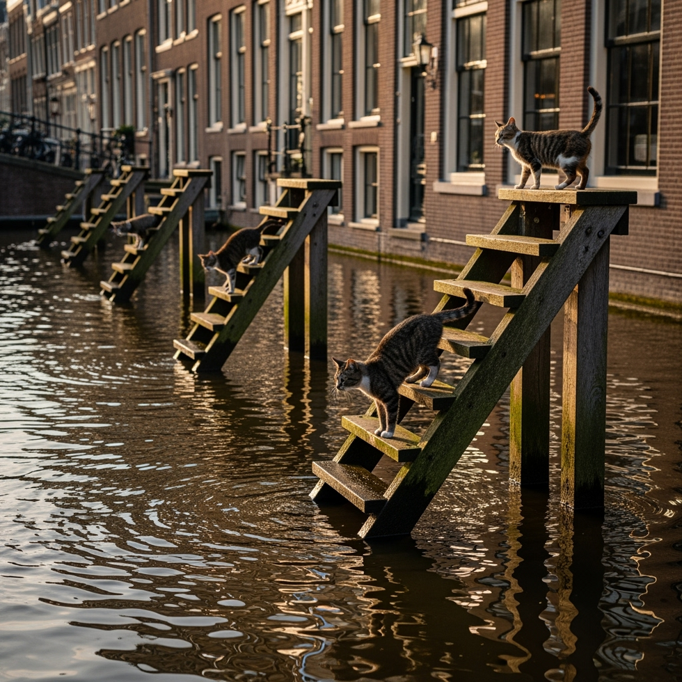 Amsterdam Implements Innovative Tiny Canal Staircases to Protect Drowning Cats